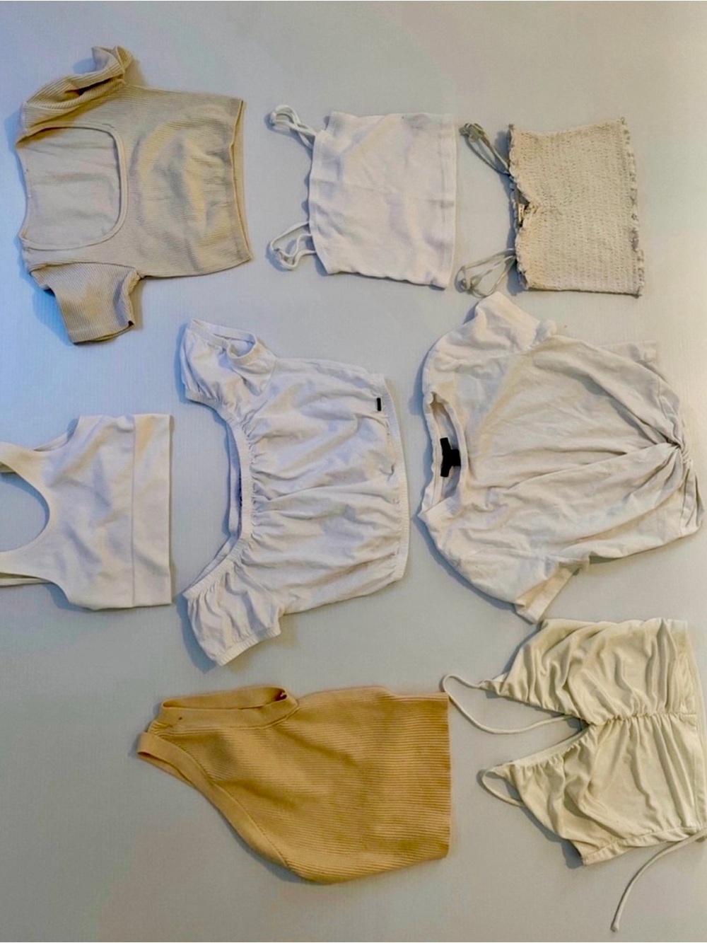 BUNDLE- 9 pieces/White & Cream Women's Crop Top